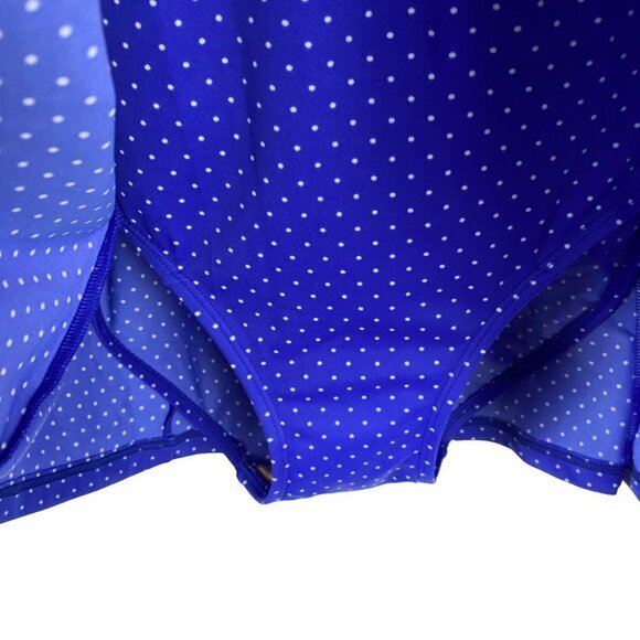L.L. Bean One Piece‎ Swimsuit Dress Size 10 Long Polka Dot Blue White SW-1724 - Picture 5 of 9